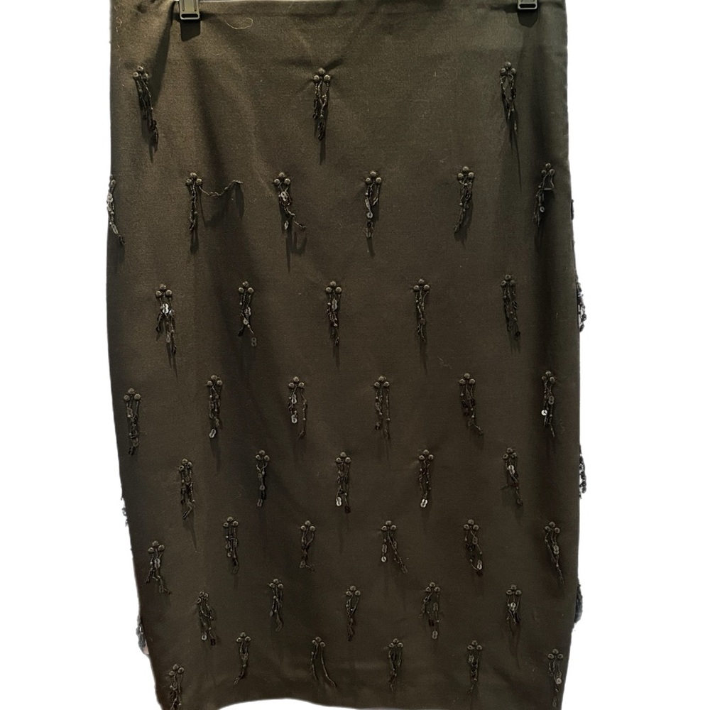 Brunello Cucinelli Black Embellished Pencil Skirt